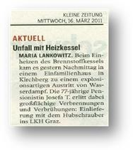 Unfall mit Heizkessel - Mrz 2011